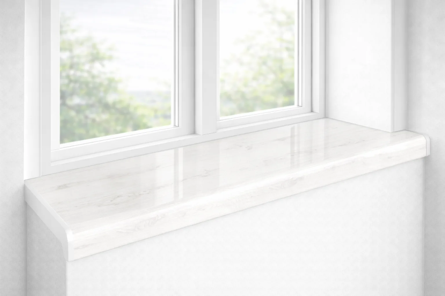 Подоконник Crystallit Белый дуб глянец