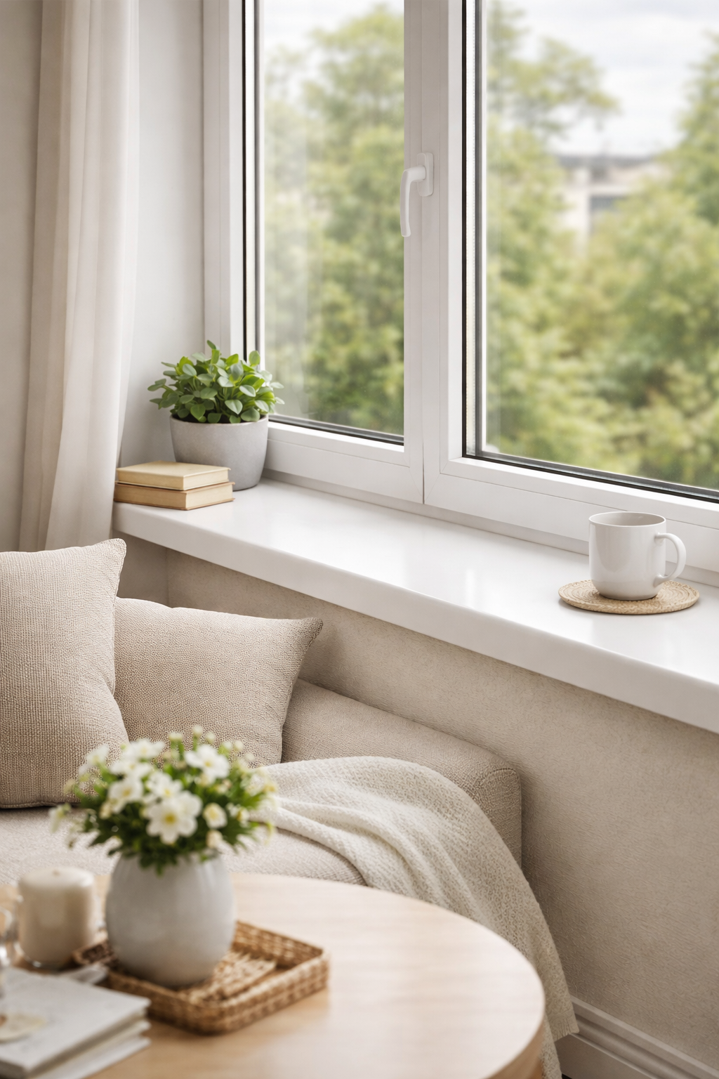 Сравнение матовой и глянцевой поверхности подоконника